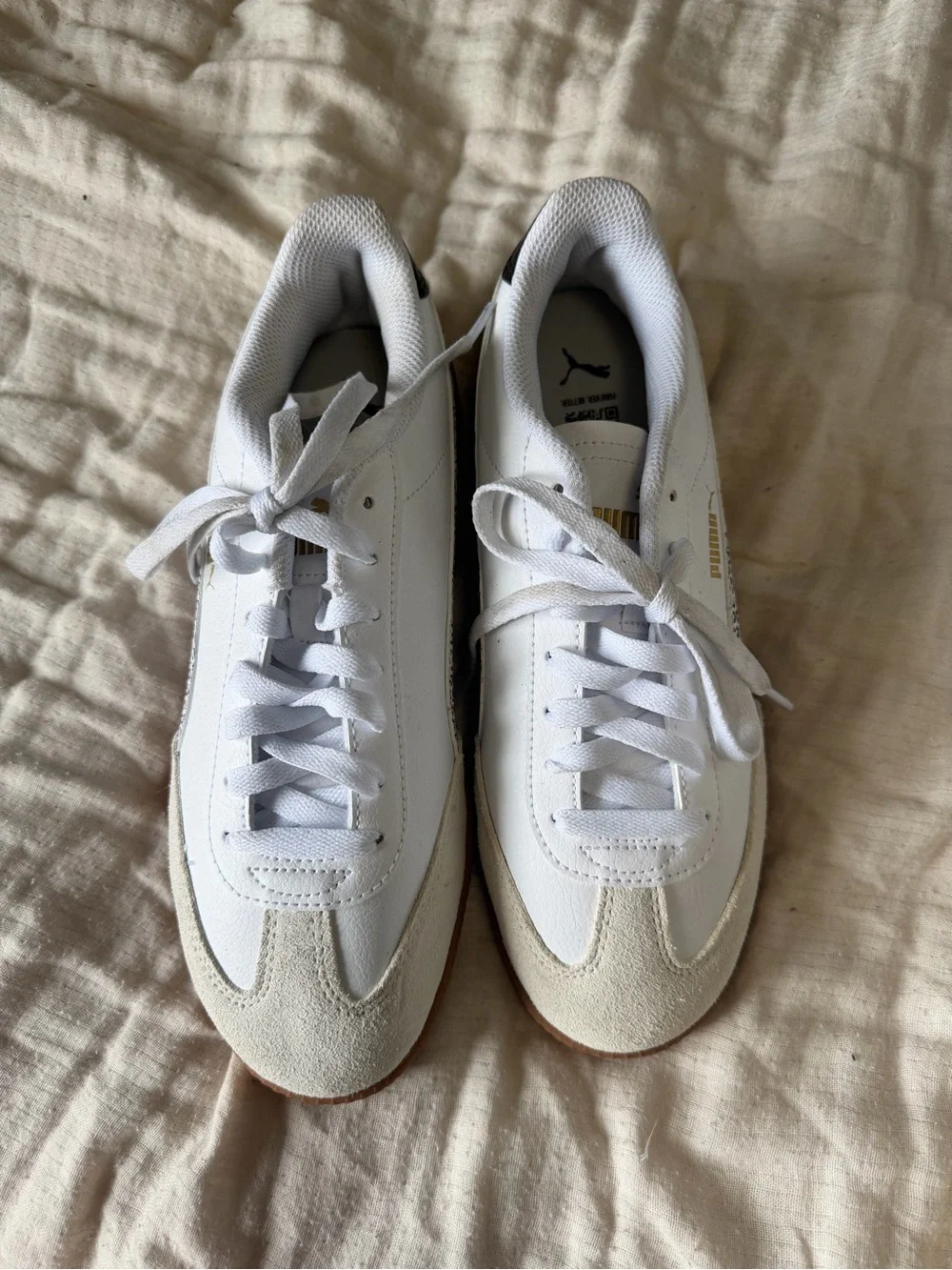 White Women's Athletic Sneakers with Gum Sole and Leopard Accent